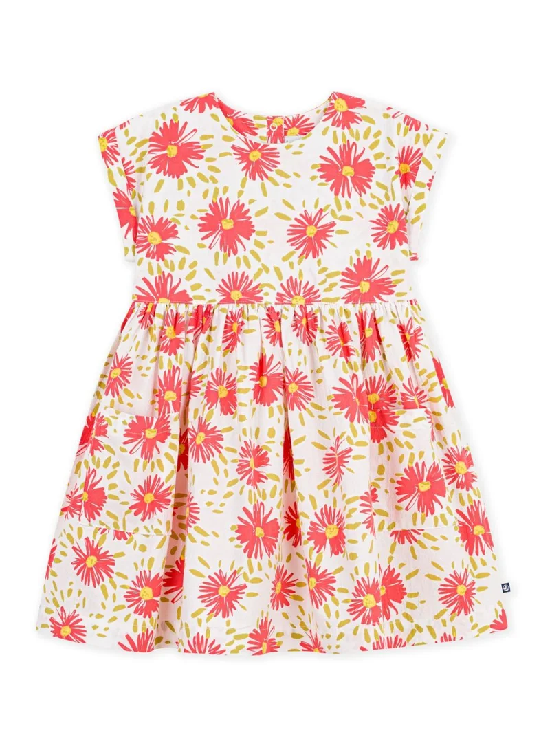 Petit Bateau Children's short-sleeved floral cotton dress